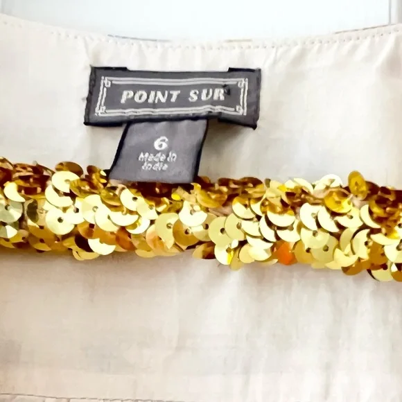 J. Crew Point Sur Womens Tiered Dress Pom Pom Midi Flutter Sleeve Cotton - Picture 7 of 9